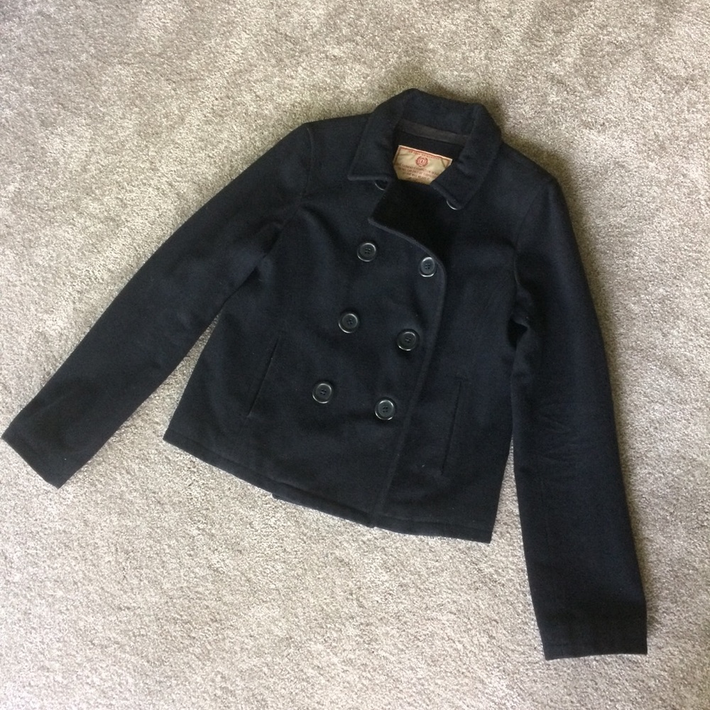 Vintage Wool Abercrombie Navy Blue Pea Coat